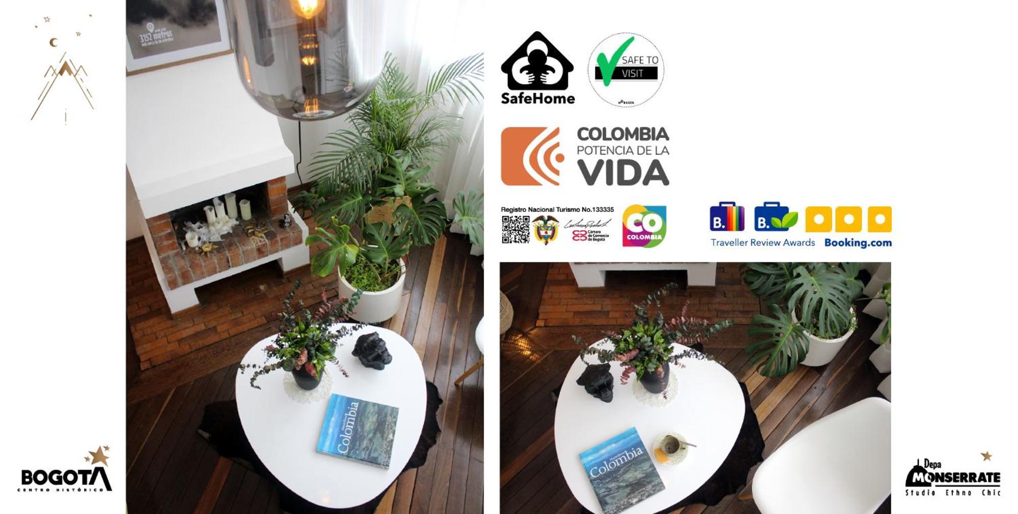 בוגוטה Depa Monserrate - Charming Historic Nest With Breathtaking Mountain Views - Apartaestudio מראה חיצוני תמונה